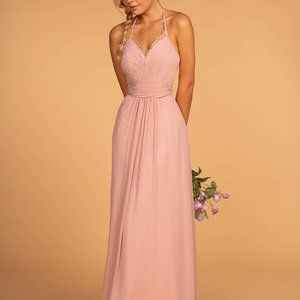 Halter Neck Chiffon Long Dress GSGL2606